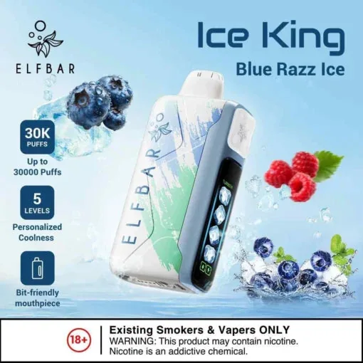Elf Bar Ice King – Blue Razz Ice – 30K 30000 Puffs by Elf Bar at Vape Shop Ahmedabad