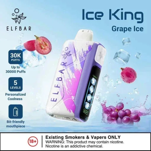 Elf Bar Ice King – Grape Ice – 30K 30000 Puffs by Elf Bar at Vape Shop Ahmedabad