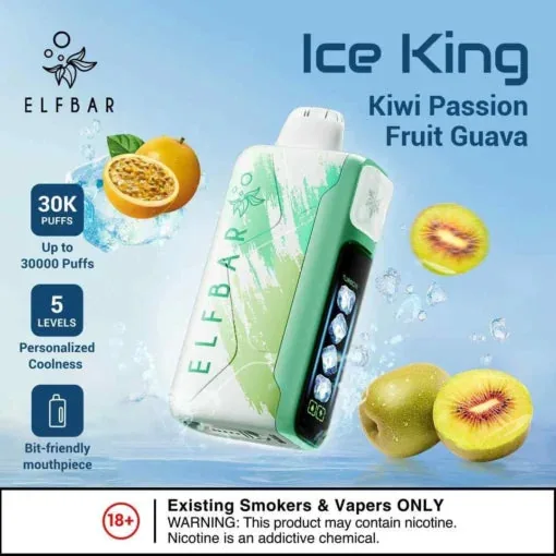 Elf Bar Ice King – Kiwi Passion Fruit Guava – 30K 30000 Puffs by Elf Bar at Vape Shop Ahmedabad