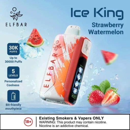 Elf Bar Ice King – Strawberry Watermelon – 30K 30000 Puffs by Elf Bar at Vape Shop Ahmedabad