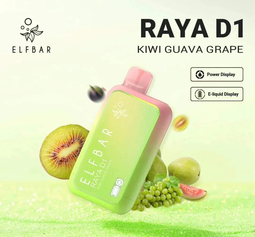 Elf Bar Raya D1 – Kiwi Guava Grape by Elf Bar at Vape Shop Ahmedabad