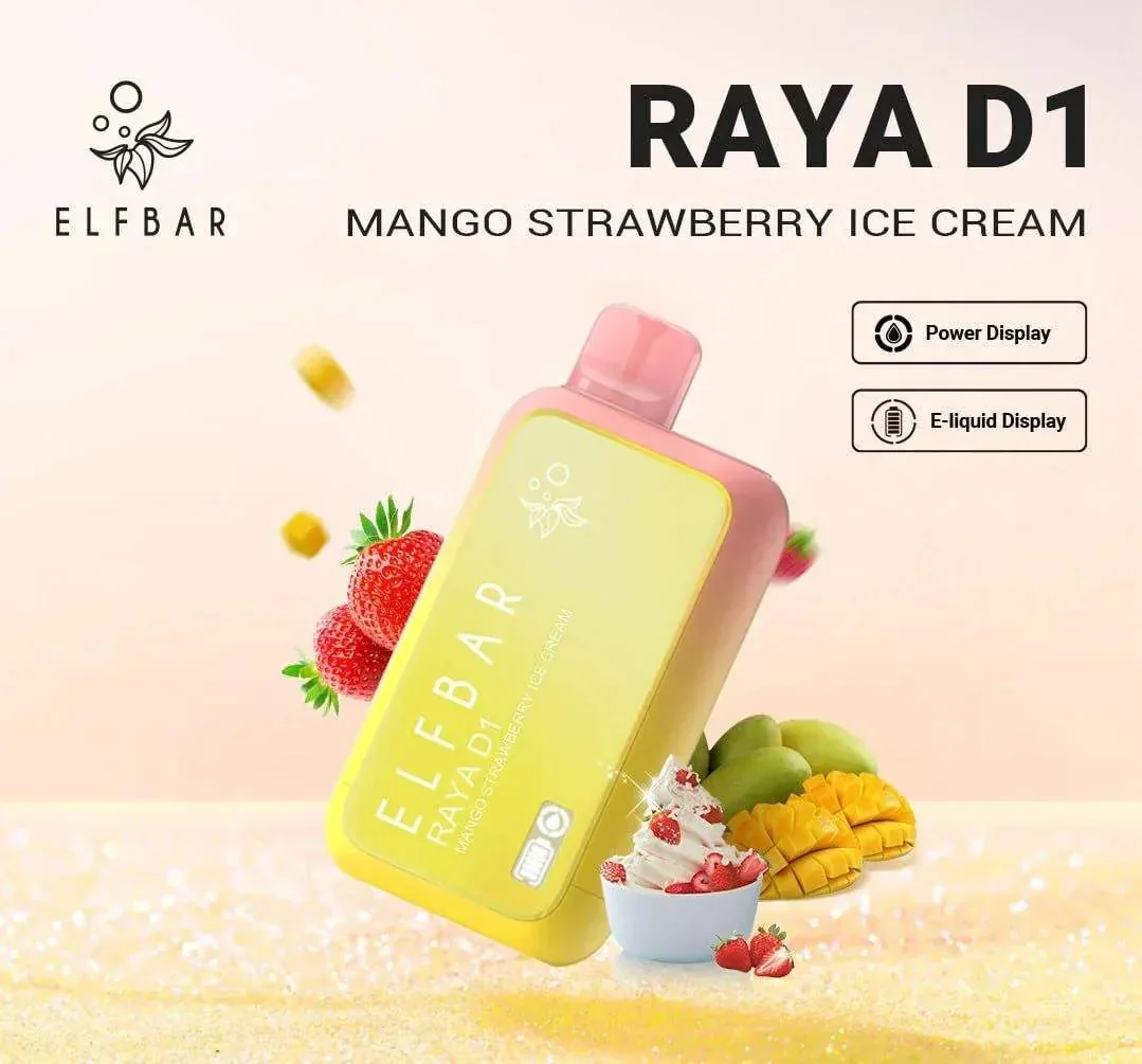 Elf Bar Raya D1 – Mango Strawberry Ice Cream by Elf Bar at Vape Shop Ahmedabad
