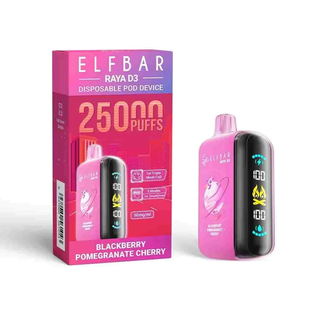Elf Bar Raya D3 Blackberry Pomegranate Cherry – 25000 by Elf Bar at Vape Shop Ahmedabad