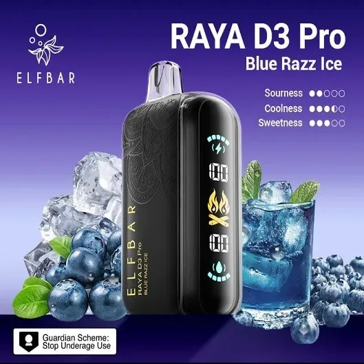 Elf Bar Raya D3 Pro 30K Blue Razz Ice 30000 Puffs by Elf Bar at Vape Shop Ahmedabad