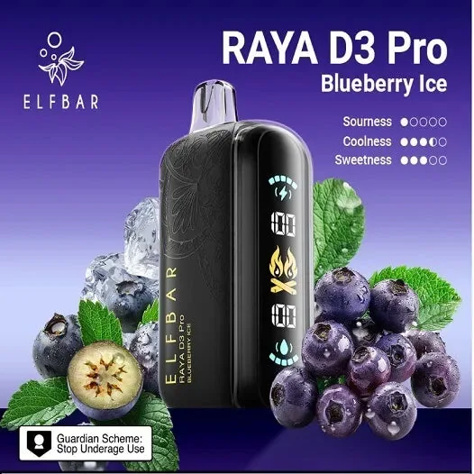 Elf Bar Raya D3 Pro 30K – Blueberry Ice 30000 Puffs by Elf Bar at Vape Shop Ahmedabad