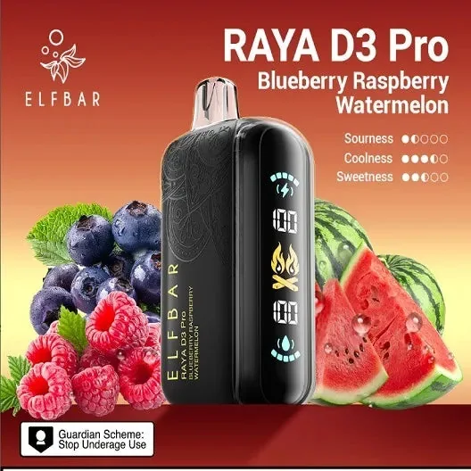 Elf Bar Raya D3 Pro 30K Blueberry Raspberry Watermelon 30000 Puffs by Elf Bar at Vape Shop Ahmedabad