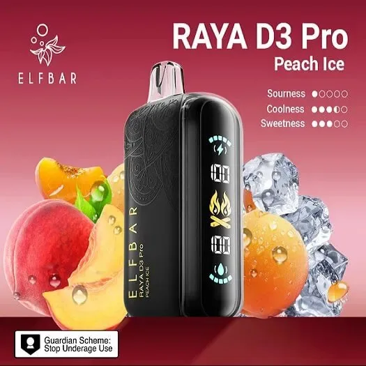 Elf Bar Raya D3 Pro -30k Peach Ice 30000 Puffs by Elf Bar at Vape Shop Ahmedabad