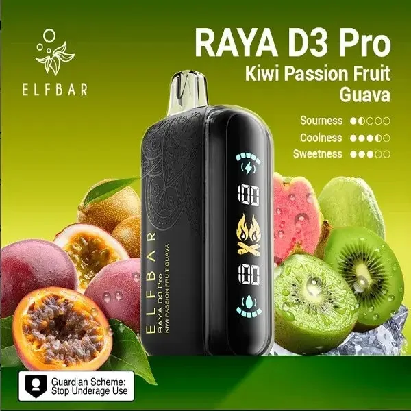 Elf Bar Raya D3 Pro – Kiwi Passion Fruit Guava by Elf Bar at Vape Shop Ahmedabad