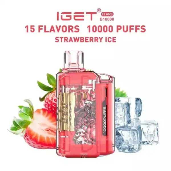 Iget Flare B10000 – Strawberry Ice by IGET at Vape Shop Ahmedabad
