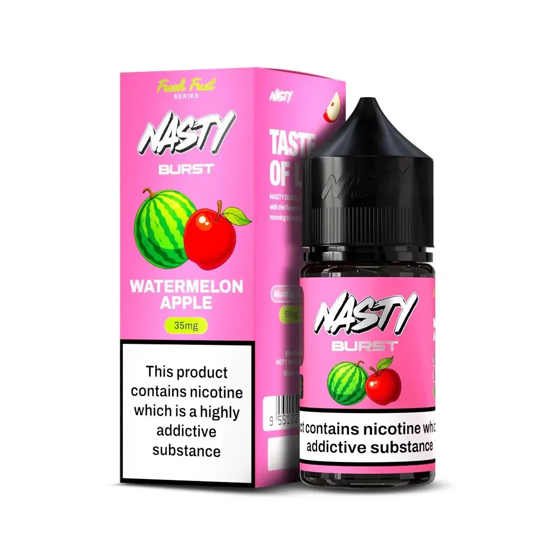 Nasty Burst Nic Salts – Watermelon Apple by Nasty at Vape Shop Ahmedabad
